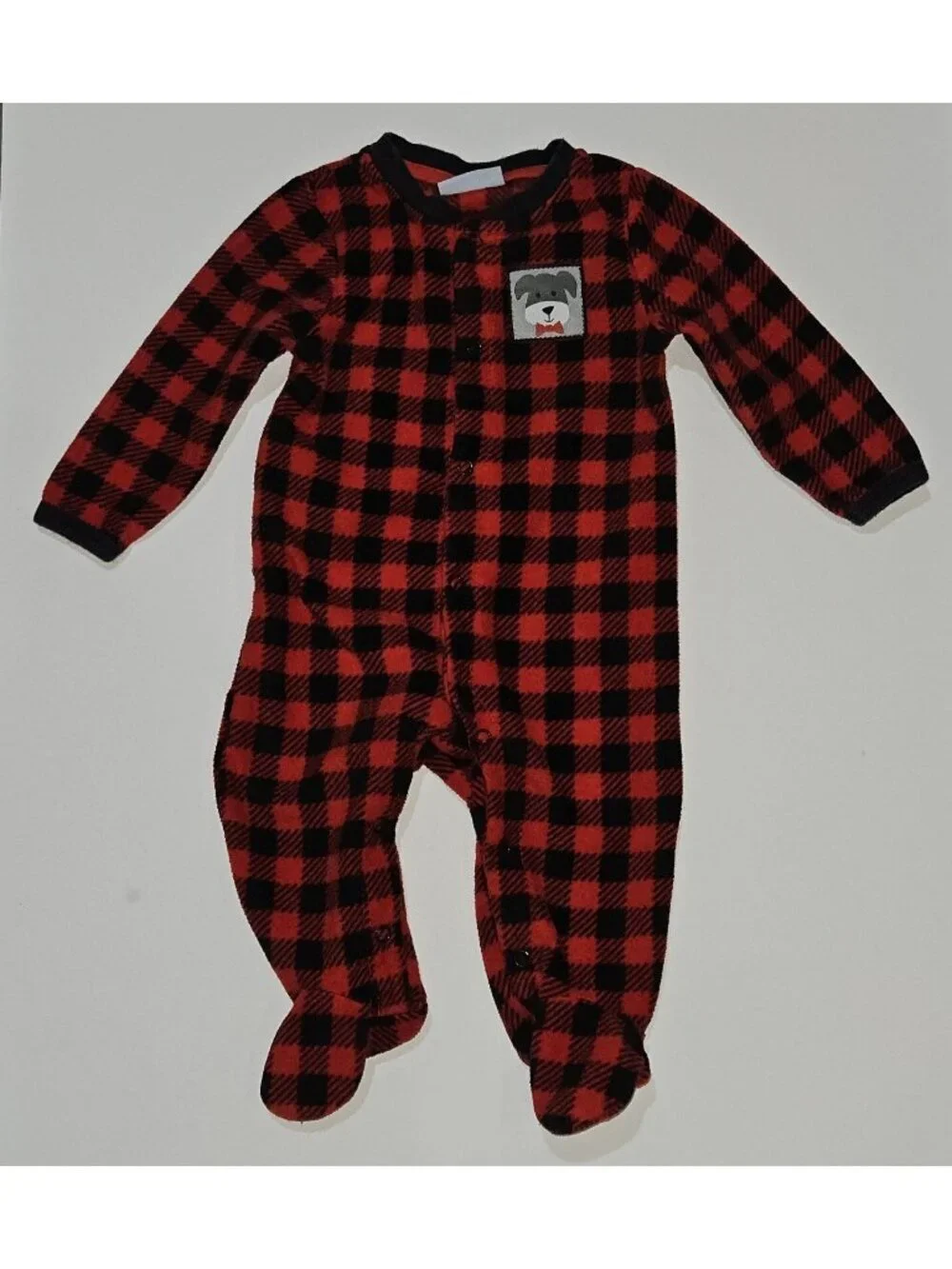 6 Pairs Footie Pajamas Lot NB 0-3-6 Months Baby Boy Buffalo Plaid Weeplay Carter